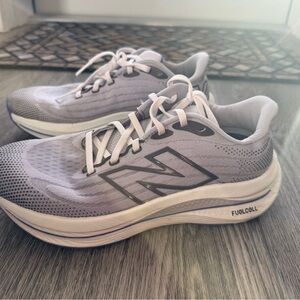New Balance Light Gray and White FuelCell Running Sneakers